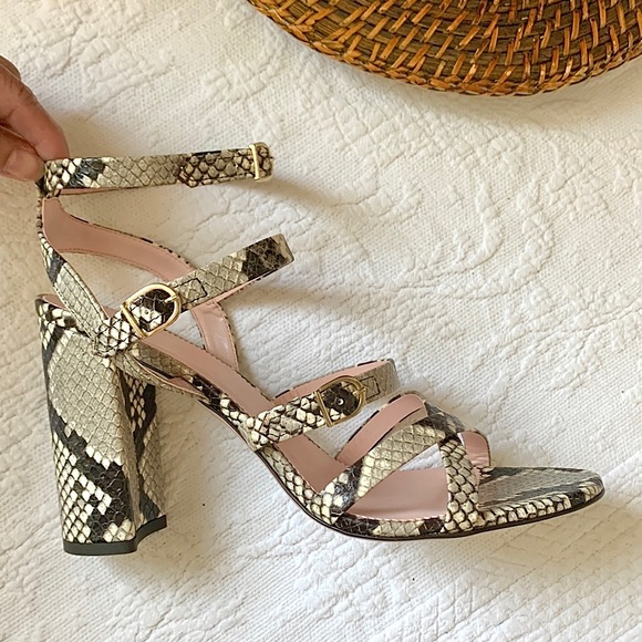 NEW J. Crew Stella Strappy Snake Sandals High Heel 10 - Picture 7 of 16